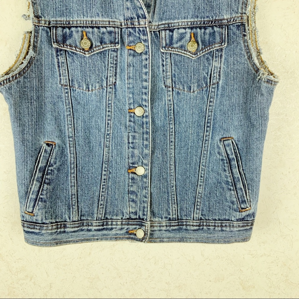 Sonoma distressed denim button up vest - Picture 2 of 8